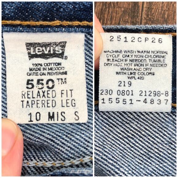 VTG Levis 550 Jean Y2K Relaxed Fit Tapered Leg High Rise Size 10S 28 x 28.5 Blue - Picture 8 of 15
